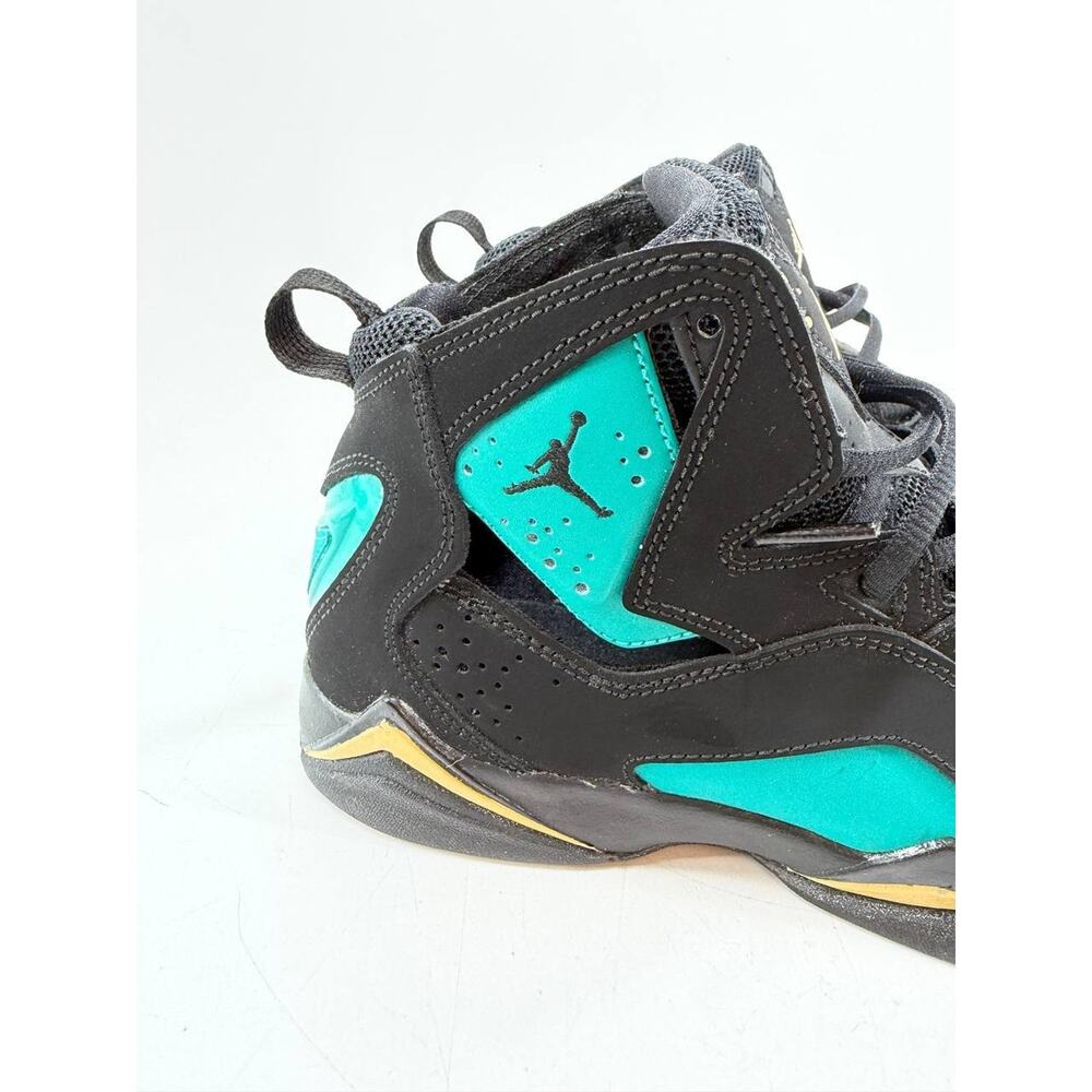 Nike Air Jordan Youth Girls Size 5Y Black Teal High Top Sneakers Shoes - Picture 5 of 12
